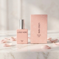 Flacon de parfum carré en verre rose de 50 ml avec vaporisateur pompe, emballage cosmétique sérigraphié, flacon de soin avec boîte cadeau