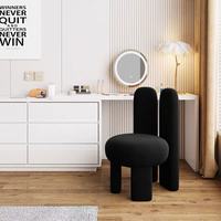 Tabouret moderne tufté haut de gamme de couleur crème Chaise de maquillage de chambre à coucher de style décontracté pour la maison et l'hôtel pour la salle à manger et le salon