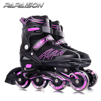 Chaussures de patinage pour enfants et adultes, réglables, avec roues de 76 mm, grandes tailles, LED, en PU – Vente chaude