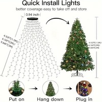 Étoile lumineuse pour sommet de sapin de Noël, 200 LED, prise USB, télécommande, changement de couleur, blanc chaud, pour décoration de sapin de Noël