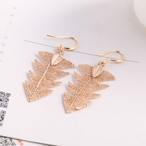 Conception parfaite réel lamina à <span class=keywords><strong>l</strong></span>'envers noë<span class=keywords><strong>l</strong></span> arbre nouvelle boucle d'oreille - Product Image 3