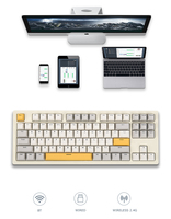 Ajazz AKC087 Clavier de jeu mécanique à 87 touches, clavier sans fil RGB 2.4G double mode pour ordinateur PC