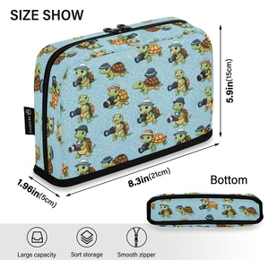 Trousse à crayons multi-couches personnalisée à motif de dessin animé, organiseur zippé, étui à crayons, trousse à stylos, étui à crayons vertical pour enfants - Product Image 4