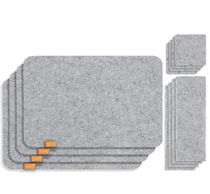 Felt Placemats Set Absorbent Table Mats Non Slip Washable Heat Resistant Place Mats Table Mat Felt