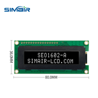 Modul LCD 2.34 inci, layar OLED Dot matrix karakter 1602, layar LCD monokrom karakter HD
