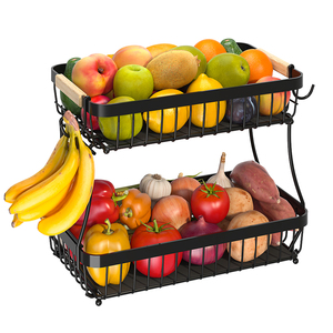 Étagère à fruits en métal réglable à plusieurs niveaux avec paniers amovibles pour le rangement sur le comptoir de cuisine - Product Image 2