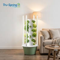 Lampe de culture LED anti-UV pour la culture de légumes à domicile, intérieur/extérieur, kit hydroponique vertical à 7 niveaux Tru-Spring avec pompe