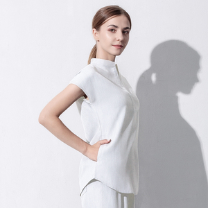 Salle d'opération médecin infirmière vêtements de travail toilettage pour animaux de compagnie vêtements de travail uniformes médicaux Spa uniforme femmes ensembles de gommage hauts + pantalons - Product Image 3