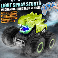 Voiture télécommandée 2.4G, voiture de cascade dinosaure, jouet électrique dinosaure avec musique et pulvérisation, véhicule tout-terrain, cadeaux d'anniversaire pour garçons et filles, jouet voiture RC