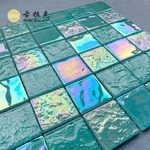 Swimming Pool Light Green Glass Mosaics 48x48 Glass Crystal Mosaic For Floor Tiles For Sale
