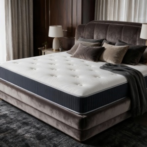 Colchón Híbrido Confortable con Soporte, Muelles Ensacados Individuales, Capa Superior de Felpa, Enrollable en Caja, Tamaño Doble - Product Image 1