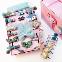 Yiwu Fabriek Groothandel Kinderen Haaraccessoires 18 Pcs Baby Haar Clip Bows Gift Set Haar Accessoires