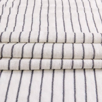 Haut de gamme en vrac fil doux teint évacuation de la transpiration marque de vêtements de mode écologique tissu mélangé de lin rayé naturel pour t-shirt