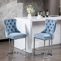 [Entrepôt USA] Livraison Gratuite - Lot de 2 Tabourets de Bar Modernes en Velours pour la Maison - Expédition Domestique aux États-Unis - MOQ : 1 Lot