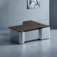 Bureau de direction en L intelligent avec chargement sans fil, durable, écologique, et serrure à code