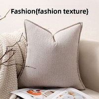 Housse de coussin carrée rétro en lin pressé pour canapé et dossier de salon, vente chaude transfrontalière en dropshipping