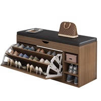 Meuble d'entrée en bois pas cher, grand meuble à chaussures moderne avec assise et rangement