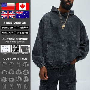 Sweat-shirt à capuche KingSen pour homme, 100% coton, imprimé numérique brodé, délavé à la pierre, surdimensionné, streetwear, vintage, hip-hop - Product Image 2