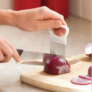 Cortador de Cebolla Manual Multifuncional, Utensilio de Cocina, Suavizador de Agujas de Pino, Soporte para Rebanar Cebolla, Inserto de Acero Inoxidable - Product Image 3