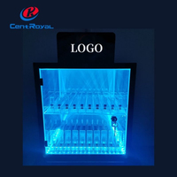 Vitrine d'exposition de comptoir en métal antirouille pour cigares et tabac, avec éclairage LED, taille personnalisable, pour magasin de tabac