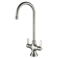 Robinet de cuisine commercial en acier inoxydable à montage sur plan, type US, économiseur d'eau, avec cartouche en céramique ou axe en acier inoxydable en option