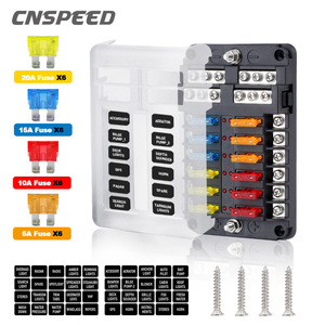 กล่องฟิวส์ Cnspeed 12 ช่อง 12V 24V สำหรับรถยนต์ เรือ RV รถบรรทุก ที่ใส่ฟิวส์ - Product Image 3