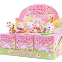 Boîte mystère en vinyle avec peluche lapin au design créatif et mignon, thème Jardin Secret et Langage des fleurs, produit très demandé