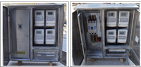 Boîtier de distribution d'énergie extérieur en métal résistant aux intempéries, multiposition, classé IP33, 100A/200A, 4-12 prises, avec compteur d'énergie