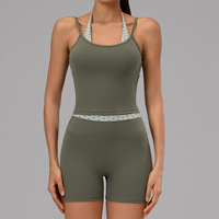 Ensemble de sport 2 pièces pour femme : haut court ajusté et short cycliste taille haute effet ventre plat – Idéal pour la gym et le yoga