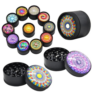 Colorful 3D Holographic Grinder 40mm 50mm 63mm 3 Layers Grinder 3D Plastic Stickers Grinder Tobacco Smoking Accessories