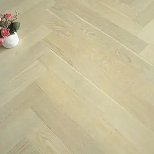 Durable single plank oak herringbone wood flooring for home