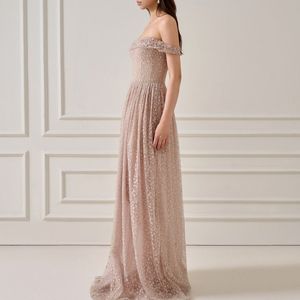 Vestido elegante de alta moda para mujer MAYA AURORA MESH RUCHED DRESS Off-Shoulder A-Line Dress Ropa DE MODA PARA MUJER DE Vietnam - Product Image 4