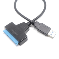 Adaptateur USB 2.0 SATA 3A Charge Rapide Câble de Données pour Disque Dur Externe SSD 7+15 broches avec Blindage Tressé pour Ordinateur