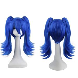 Peluca de <span class=keywords><strong>Cosplay</strong></span> de <span class=keywords><strong>Anime</strong></span> Kagerou Project Takane Enomoto, Azul, con Doble Cola de Caballo, Puntas en Capas, Cabello Sintético con Flequillo para Disfraces y Fiestas - Product Image 1