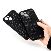 Dropshipping Coque de téléphone TPU fleurs noires de luxe pour iPhone 15 Pro Max Matériau TPU mat antichoc Compatible 8plus 17promax