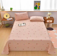 Ensemble de draps de lit pour la maison, tissu polyester grossier, ensemble de literie tissé, confortable, toutes saisons, ensemble de 4 pièces