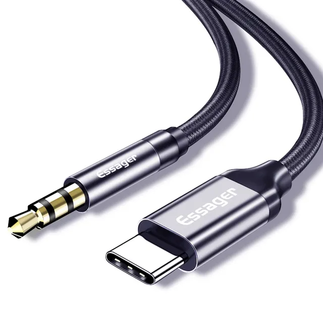 Esager Usb Type C Naar 3.5Mm Jack Aux Audio Kabel Adapter Voor Hoofdtelefoon Speaker Aux Cable Cord voor Samsung Xiaomi Mi