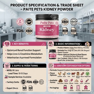Pet Kidney Support Powder Dog <strong>Cat</strong> Urea Creatinine Metabolism Supplement <strong>Renal</strong> Health Urinary Tract Care Function Private Label - Product Image 5