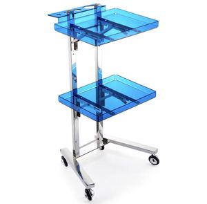 Carrito de Peluquería de Acero Inoxidable Plateado de 2 Niveles, Moderno y Duradero, con Ruedas Universales para Salón de Belleza y Barbería 801A, Gran Venta - Product Image 5