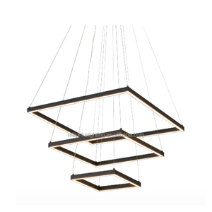 Candelabro LED de techo cuadrangular Vintage, luz colgante para sala de estar, nuevo diseño, luz colgante Led, luminarias blancas y negras - Product Image 6