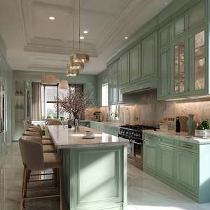 Gabinetes de Cocina Modernos de Alta Gama Personalizados |   Diseño de Mueble Bar Personalizado con Isla |   Material de Madera Maciza / Madera Contrachapada / Tablero de Partículas - Product Image 6