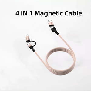 Kabel Magnet koil magnetik 4 dalam 1, C-C PD60w/27w multifungsi 2 dengan 2 kabel pengisian cepat untuk ponsel, 1 m/1.5m/2m - Product Image 2