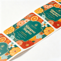 Étiquettes personnalisées écologiques pour shampoing aux senteurs florales et d'agrumes, design bohème vintage, autocollants en vinyle imperméables et résistants à l'huile