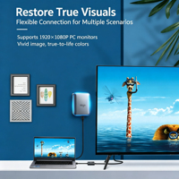 VGA-Eingang zu Ausgang Adapter, Audio-Synchronisation + Micro-USB-Stromversorgung, Full HD Video für Meeting-Präsentationen