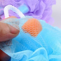 30g grosir besar nilon mandi bola Sling spons handuk mandi dengan bunga mandi bola tubuh aplikasi