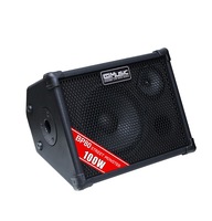 Amplificateur extérieur rechargeable en acier inoxydable 100W avec égaliseur 3 bandes pour basses, voix, karaoké et guitare acoustique