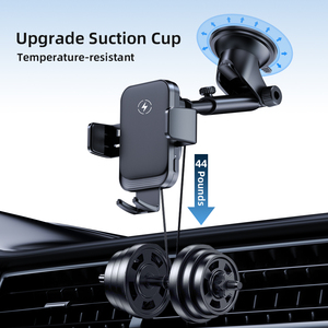 Bán Buôn Không Dây Sạc Xe Hơi Điện Thoại Núi 15W Sạc Nhanh Với Tự Động Kẹp Cốc Hút Mạnh Mẽ Cho Bảng Điều Khiển Kính Chắn Gió - Product Image 4