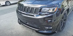 <b>For</b> Jeep Grand Cherokee SRT 2017-2021 <b>Car</b> Front Bumper Lip Spiltter Spoiler <b>Diffuser</b> Carbon Fiber Style Glossy Black Matte Black - Product Image 2