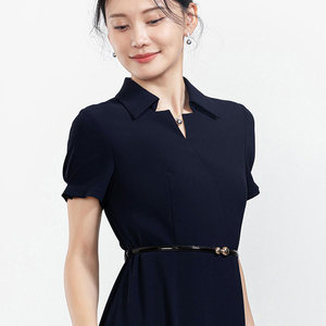 <span class=keywords><strong>Gonna</strong></span> midi estiva da donna stile ufficio, a maniche corte, con colletto polo, silhouette a tubino, per la maternità - Product Image 4