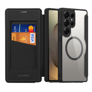 Funda magnética para teléfono compatible con Samsung S25 Ultra/S25, funda con ranuras para tarjetas, cubierta magnética plegable transparente, todo incluido - Product Image 1